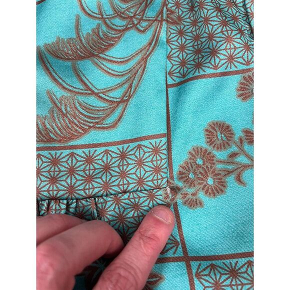 Current Air Anthropologie Blouse Long Sleeve V-Neck Women's S Teal Pleated NWT* - Picture 10 of 13